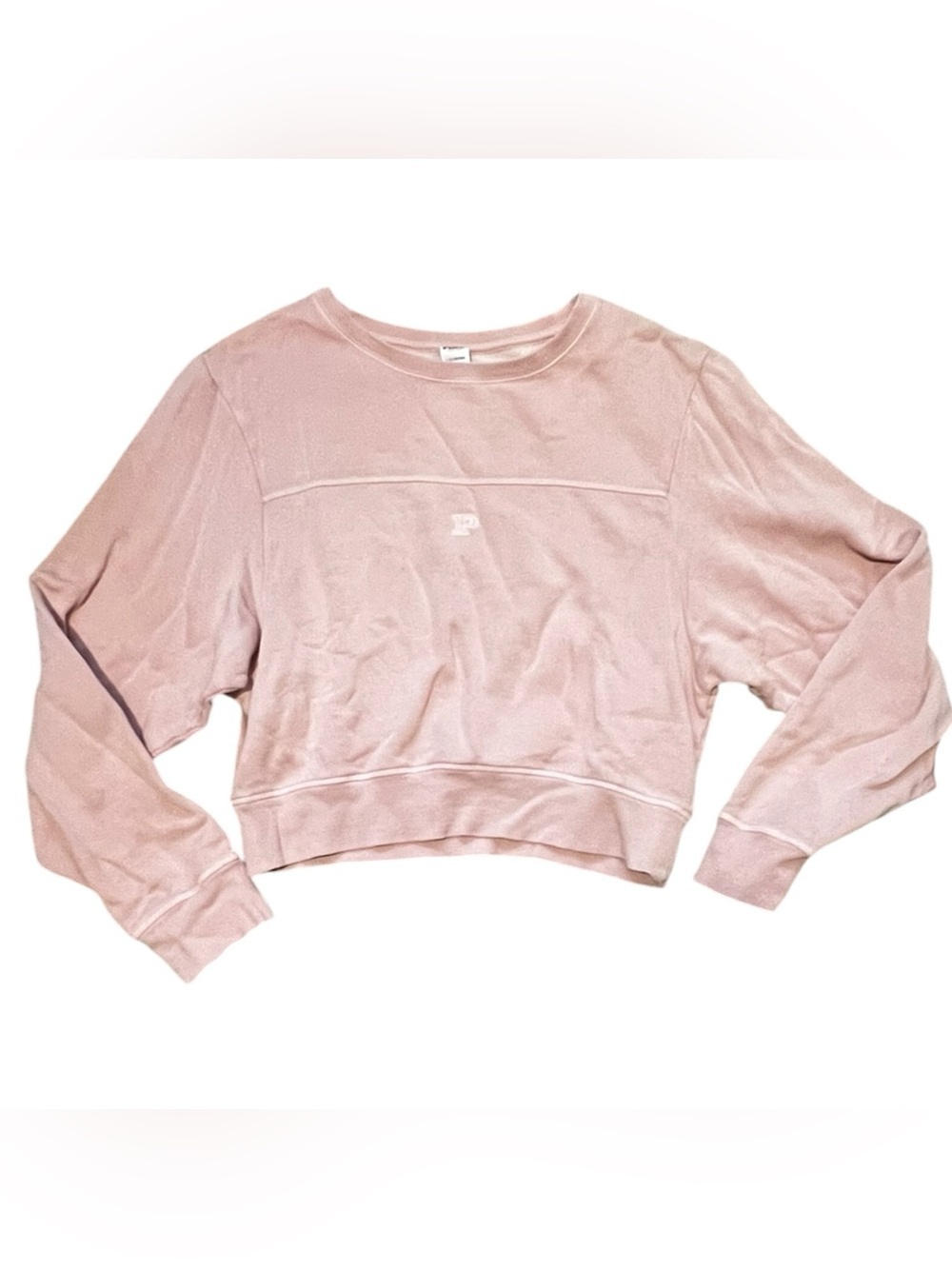 PINK Victoria's Secret Light Pink Cropped Crewneck Sweatshirt EUC L